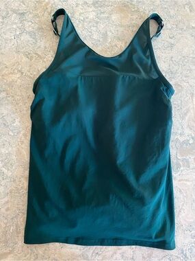 Lands' End Green Semi sheer Scoop-Neck Adjustable-Strap swim top 10